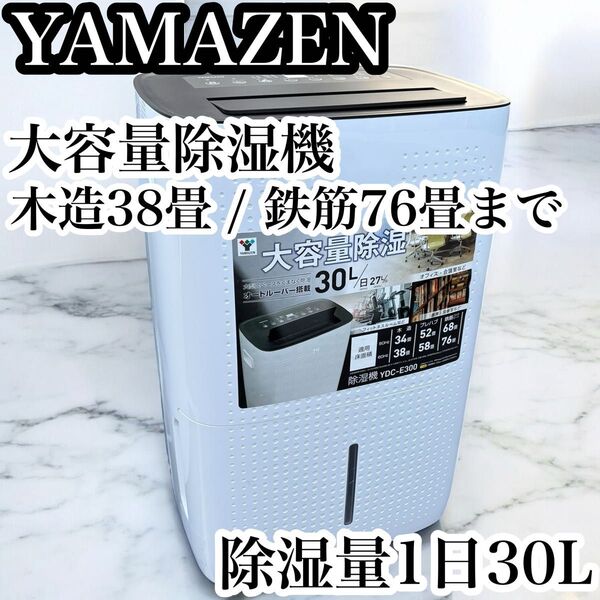山善 衣類乾燥除湿機 大容量 1日30L タンク7.7L 除湿機 木造38畳 鉄筋76畳 YAMAZEN YDC-E300 オート