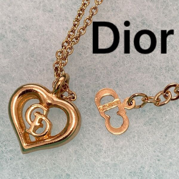 【美品】クリスチャンディオール Dior ネックレス CDロゴ ゴールド系 アクセサリー ディオール