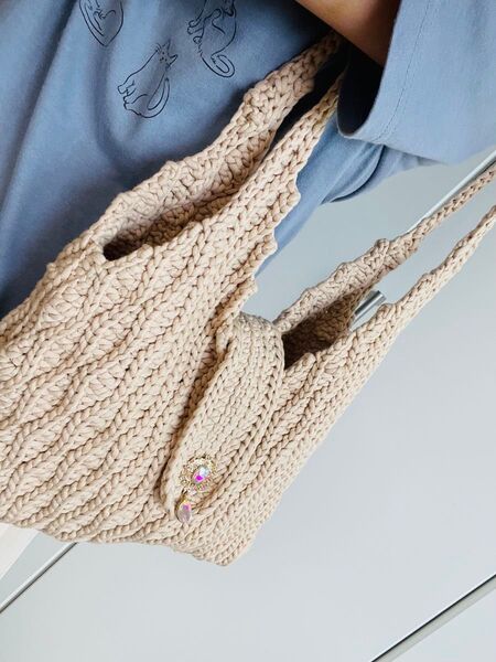 トートバッグ アイボリー ハンドメイド
