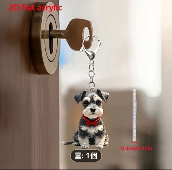 新品 可愛いシュナちゃんアクリルキーホルダー