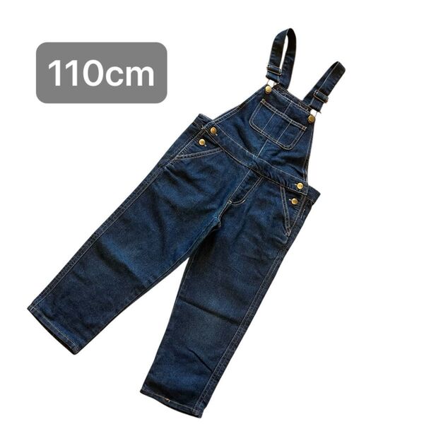 【LAGKAW】110cm 女の子 男の子 オーバーオール デニム サロペット デニムオーバーオール キッズ 青