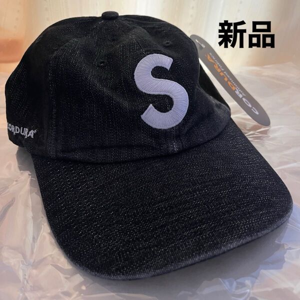 【新品】大人気デザイン!シュプリーム ×コーデュラ キャップ 帽子 Sロゴ デニム ブラック