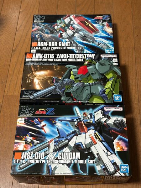 HG 1/144 RGM-86R ジムⅢ、ザクⅢ改(マシュマー専用機)、ZZガンダム のセット