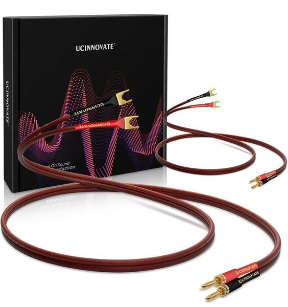UCINNOVATE HiFi OFCスピーカーケーブル (6.56フィート) 2本パック バナナプラグ