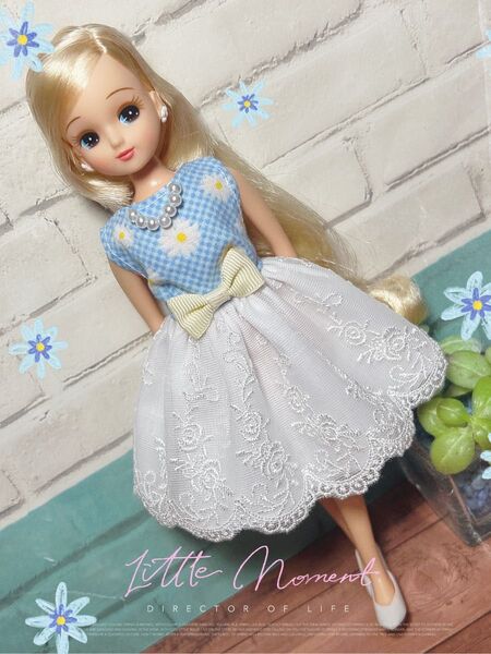 リカちゃん服ハンドメイド 〜マーガレット×白〜