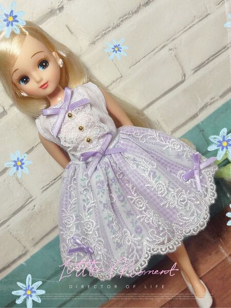 リカちゃん服ハンドメイド 〜スイートフラワー・パープル〜