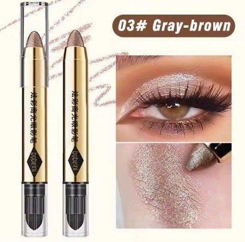 グリッターアイシャドウスティックキラキラうるうるグリッターシャドーNo. #03グレーブラウン GrayBrown 1本