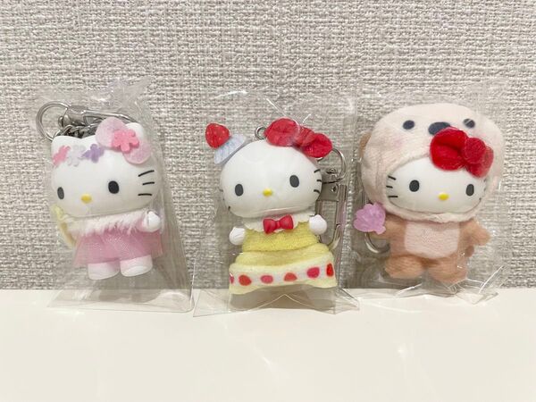 ハローキティ キティちゃん キティ ちびっとも ケーキ 天使 ラッコ むしさん くだもの マスコット キーホルダー コンプリート