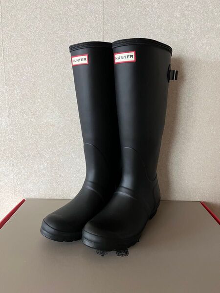 ハンター Hunter レインブーツ 24cm ブラック バックル付き UK5 長靴 ロング