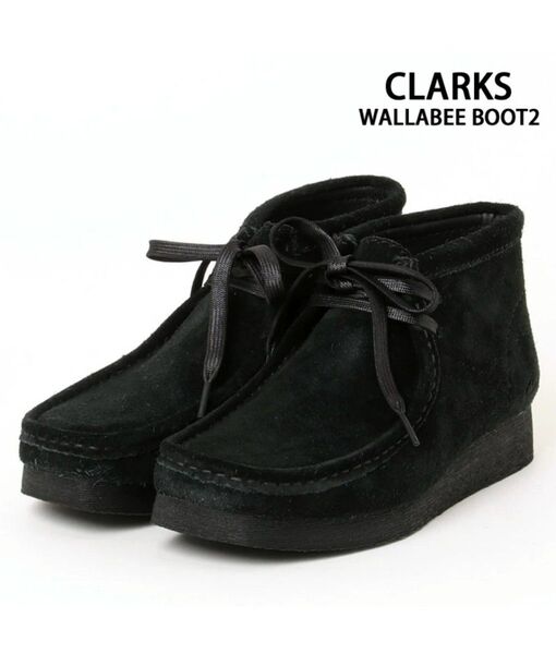 クラークスClarksワラビーブーツWallabee Boot2ブラックスエード