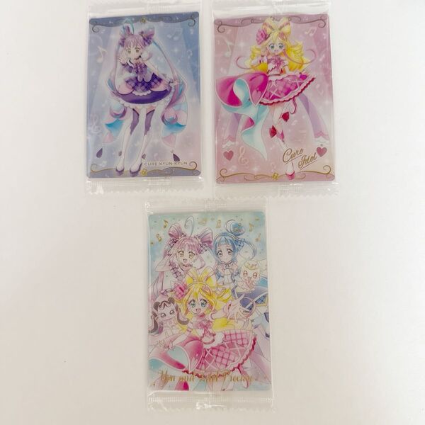 プリキュアカードウエハース11 キミとアイドルプリキュアSSR 箔押しレア 3枚セット キュアアイドル キュアキュンキュン 集合