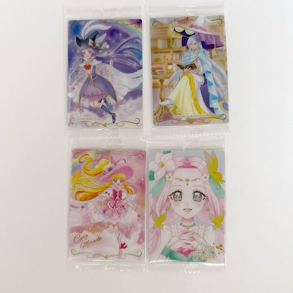 プリキュアカードウエハース11 魔法つかいプリキュア 4枚セット キュアミラクル キュアマジカル キュアフェリーチェ モフルン校長