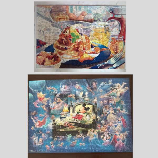 箱無し送付の場合値引き可能 ジグソーパズル 2点セット ディズニー チップとデール300ピース ミッキーマウス光る500ピース