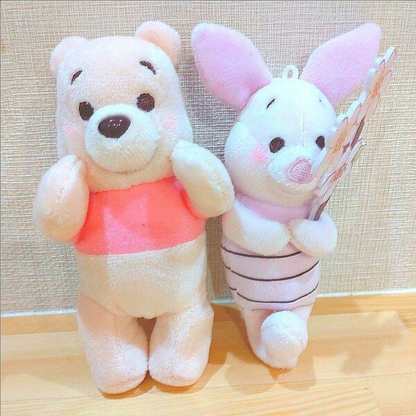 くまのプーさん マスコット さくらvev. ピグレット 2個セット ぬいぐるみ