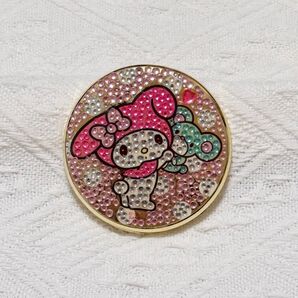 マイメロ キラキラ コンパクトミラー 片面拡大鏡 フラットくん キラデコ 鏡