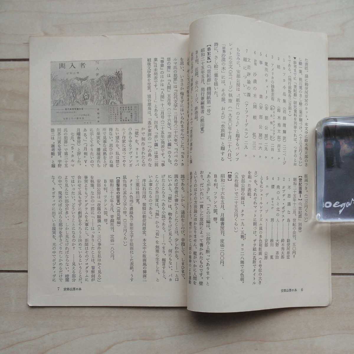 □城市郎著『初版本』中「安部公房の本」掲載箇所の抜取り1部。p3