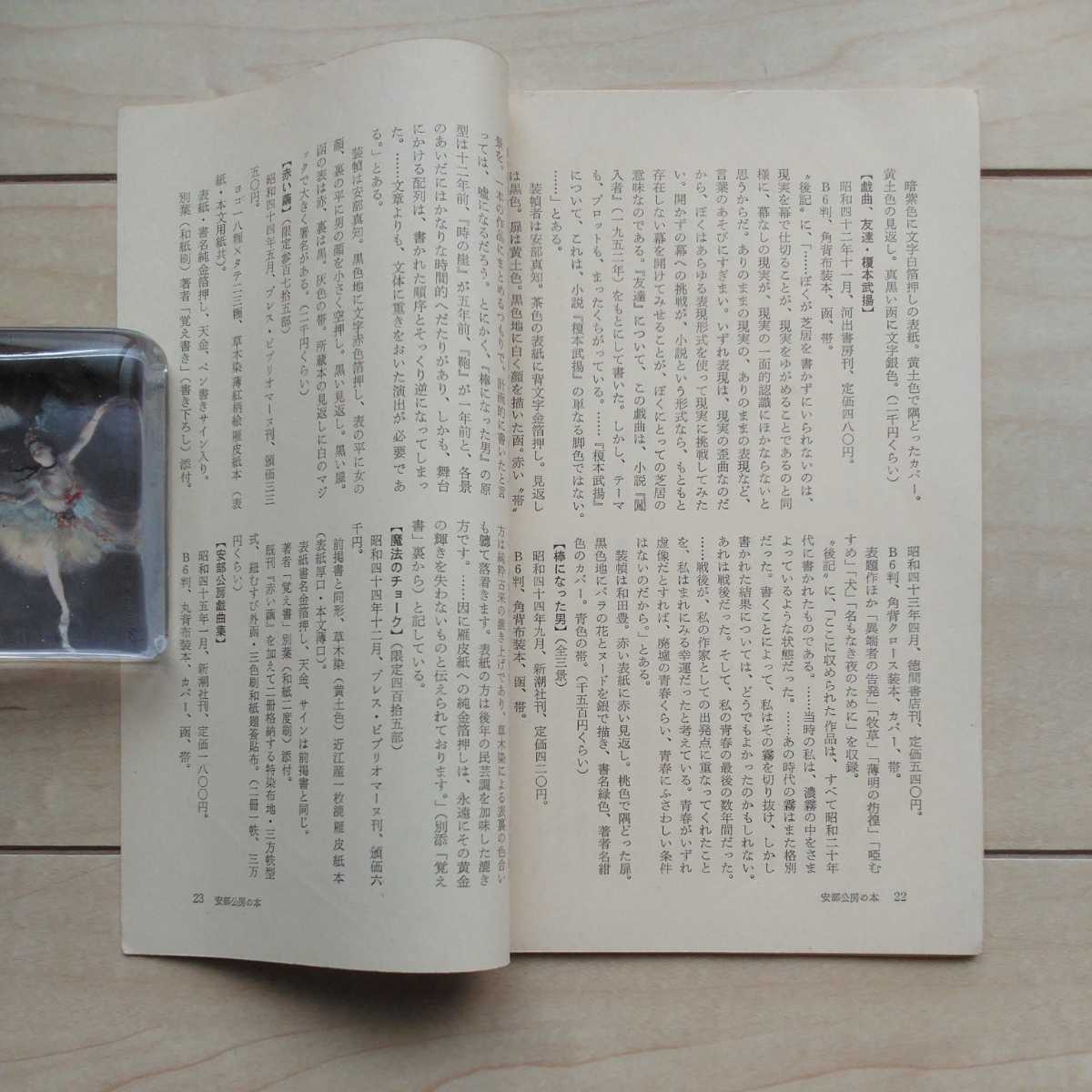 □城市郎著『初版本』中「安部公房の本」掲載箇所の抜取り1部。p3