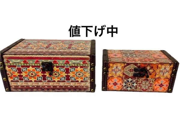 美品 ビンテージ アンティーク風 ボックス box 箱 2個セット