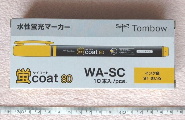 トンボ 水性蛍光マーカー 蛍coat 80 きいろ 10本入り 未使用品