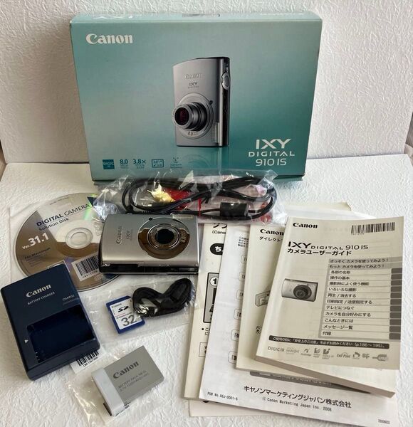 【中古品】Canon(キャノン)IXY DIGITAL 910IS 箱、付属品付き(インターフェースケーブル、保証書除く) カメラ