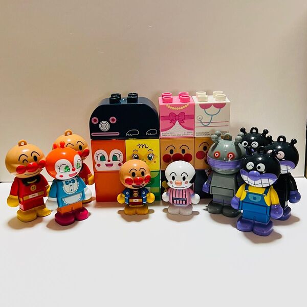アンパンマン ブロックラボ 人形 タウンドール ブロック 14個 セット バイキンマン だだんだん もぐりん
