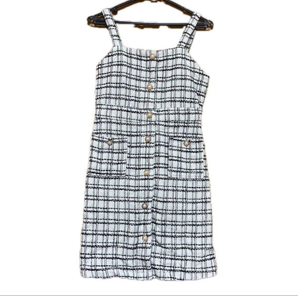 FUN ツイードチェック柄キャミソールミニワンピース キャミワンピ