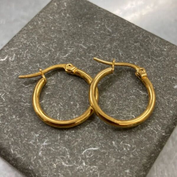 チャンキーフープピアス 両耳ペア サージカルステンレス 20mm ゴールド