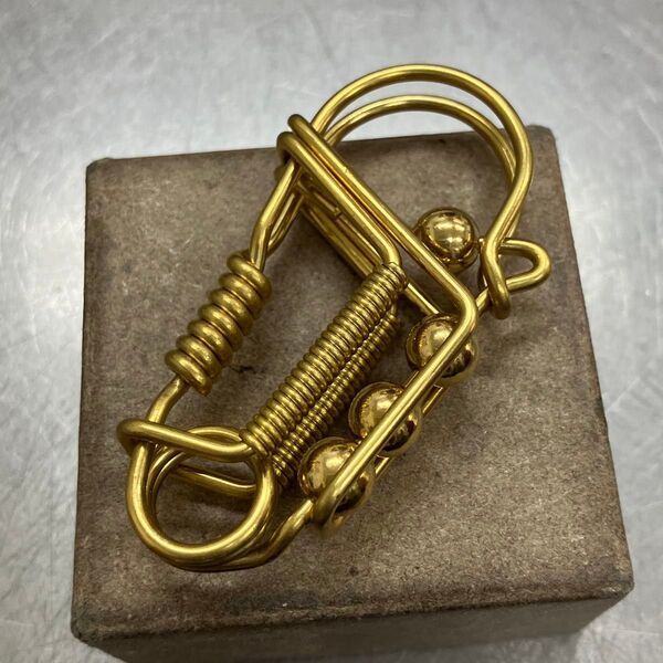 真鍮製 デザインカラビナキーフック キーホルダー
