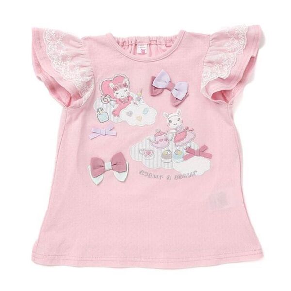 coeur a coeur クーラクール フレア スリーブ Tシャツ 90