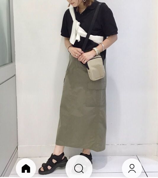 GU カーゴロングスカートQ カーキ XL