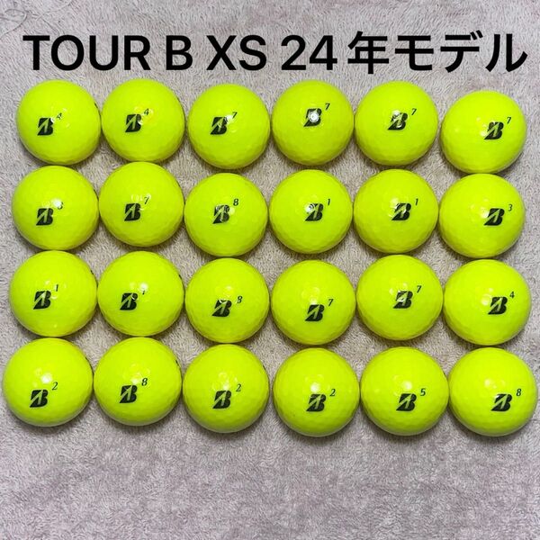美品 BRIDGESTONE TOURB XS イエロー 24年モデル ロストボール ゴルフボール 24球