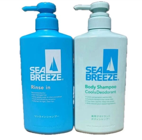 【シャンプー&ボディソープ】2個 シーブリーズ リンスインシャンプー ボディシャンプー クール&デオドラント SEA BREEZE