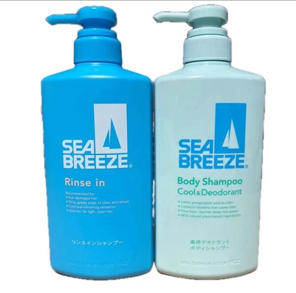 【シャンプー&ボディソープ】2個 シーブリーズ リンスインシャンプー ボディシャンプー クール&デオドラント SEA BREEZE
