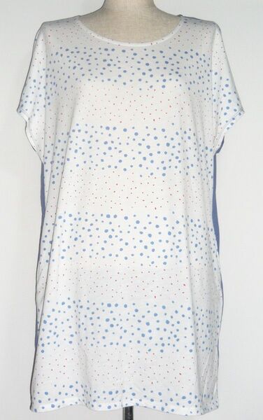 グラニフ ドット柄 フレンチスリーブ チュニック 中古品 graniph レディース フリーサイズ Tシャツ ワンピース 水玉