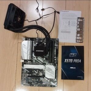 【超美品動作良好】CPU+マザボー+16gメモリー+簡易水冷4点セットRyzen5 3600X、crucial、X570 Pro4
