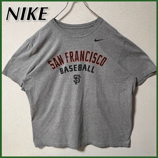 【NIKE】 ナイキ Tシャツ メンズ 2XL グレー BASEBALL プリント サンフランシスコ ビッグサイズ