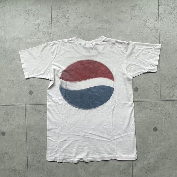 90s アメリカ製 Tシャツ M 白 ペプシ PEPSI 企業系 ロゴ 陰陽