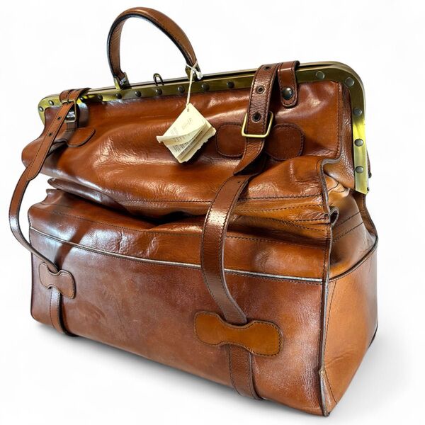 超希少 BRUNELLO CUCINELLI ブルネロクチネリ ダレスバッグ トラベルバッグ オールレザー 大容量 がま口