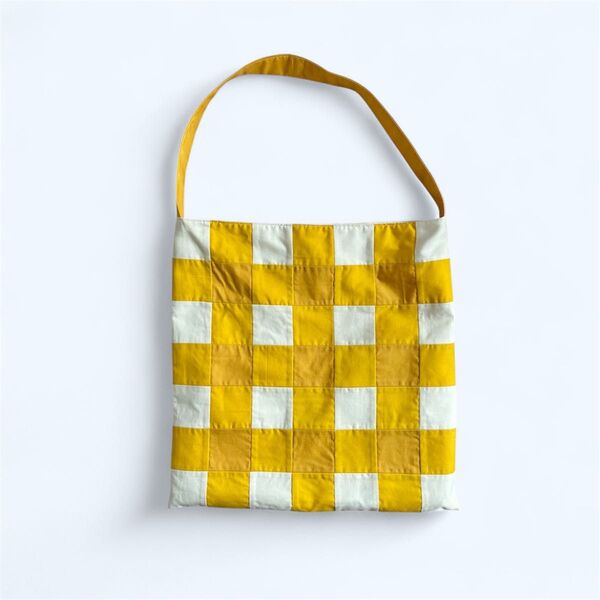 【ハンドメイド】ペラペラトートバッグ パッチワークギンガムチェック