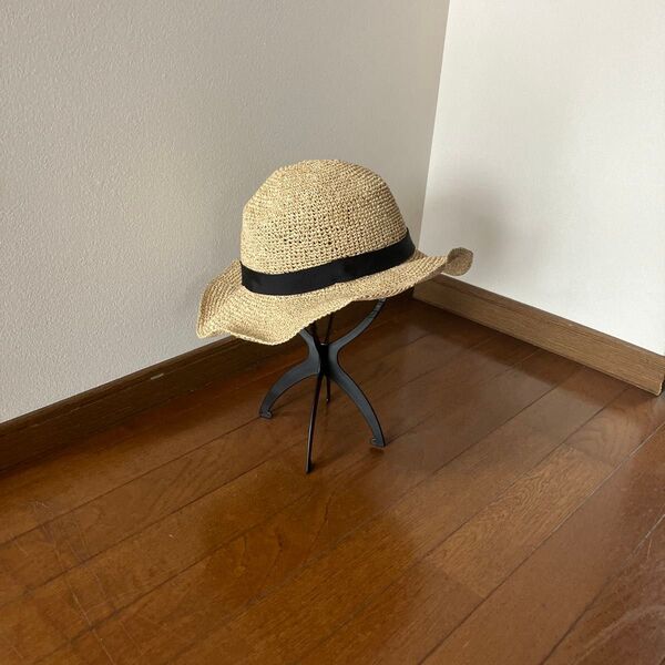 Oddsリボンカンカン帽 麦わら帽子 ベージュ新品