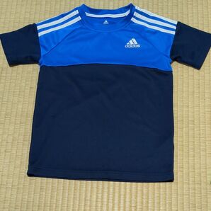 adidas キッズ Tシャツ 140 青×紺