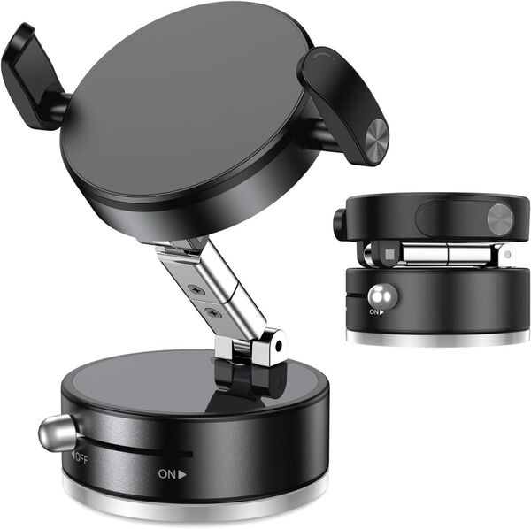 【新品】 スマホホルダー 真空吸盤 & 強力 マグネット 360°回転 折りたたみ式 Magsafe