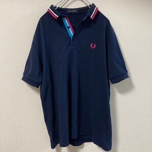 フレッドペリー fredperry ポロシャツ 半袖ポロシャツ ネイビー オーバーサイズ