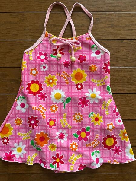 女の子 水着 花柄 ピンク 120㎝