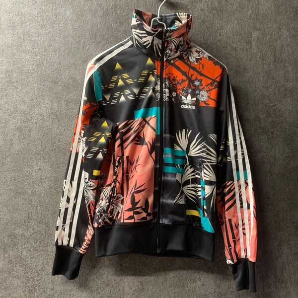 90サイズ adidas originals アディダス トラックジャケット 総柄 ハイビスカス
