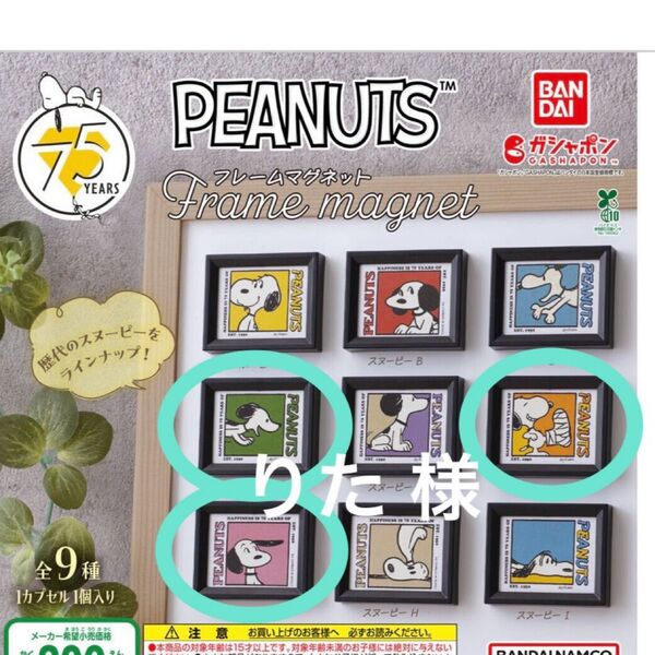 PEANUTS スヌーピー フレームマグネット セット