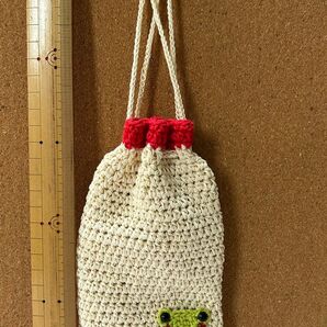 カエルちゃん印のマヨネーズ風巾着 ハンドメイド