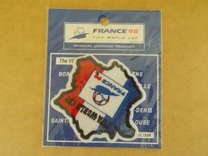 90s 1998年 16回 FIFA サッカー ワールドカップ フランス 刺繍ワッペン/SOCCERフランスW杯ジダンJリーグ フットボール ロナウドB 427