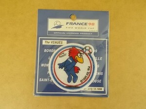 90s 1998年 16回 FIFA サッカー ワールドカップ フランス 刺繍ワッペン/SOCCERフランスW杯ジダンJリーグ フットボール ロナウド 427