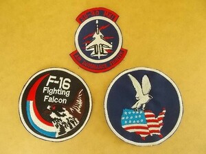 【3枚セット】F-16 FIGHTING FALCON SU-30ファイティング・ファルコン刺繍ワッペン/ハヤブサ隼パッチ米軍ミリタリー戦闘機サバゲー空軍 431